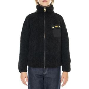 Barbour International Black Monaco Overlayer Fleece Teddy Jacket Size 14